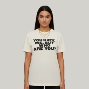 High-quality white casual t shirt displayed on a hanger, showing soft cotton fabric with a clean finish, perfect for daily wear and versatile styling.