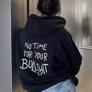 Black oversized comfort hoodie with kangaroo pocket and relaxed fit, perfect casual wear