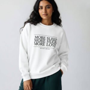 Asome White Cozy Sweatshirt in soft premium fabric, perfect for everyday casual comfort.