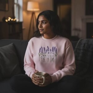 black cotton sweatshirt – white text front print (copy)