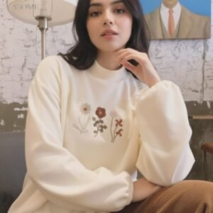 black cotton sweatshirt – white text front print (copy)