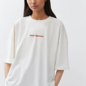 White oversized T-shirt made from soft cotton, casual everyday wear