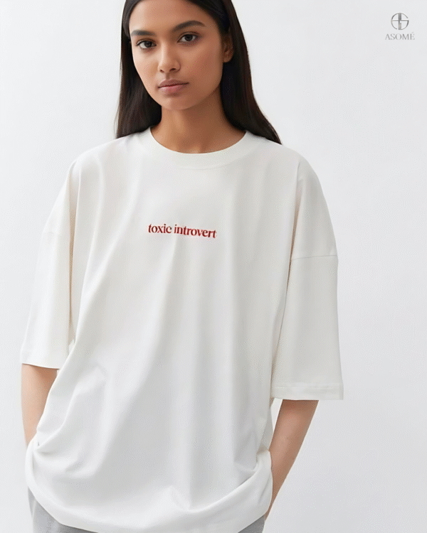 White oversized T-shirt made from soft cotton, casual everyday wear