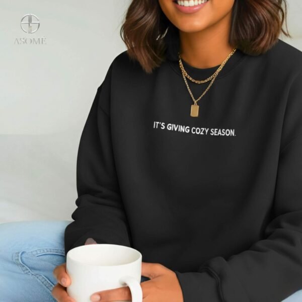 black cotton sweatshirt – white text front print